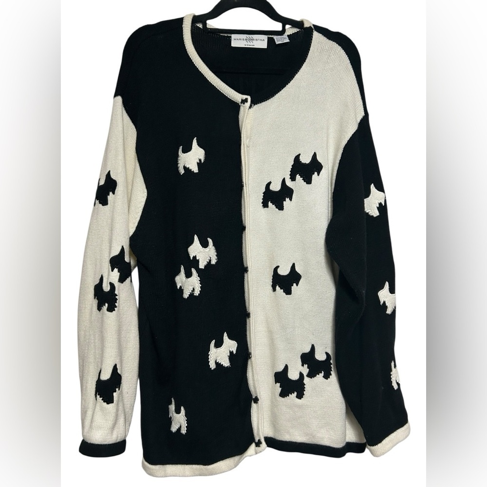 RARE VTG Marisa Christina Scottie Dog Cardigan – Plus Size 3X